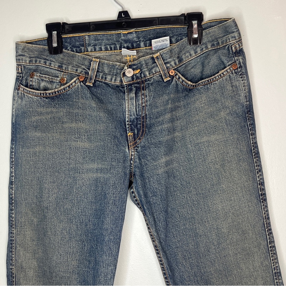 Lucky Brand Womens Dungarees Crossover Crop Denim Jeans Size 12/31 - Picture 3 of 9